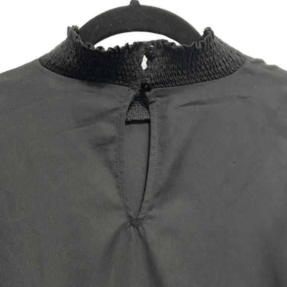 The Impeccable Pig Black mockneck blouse with bell sleeves women’s size medium - Picture 5 of 7